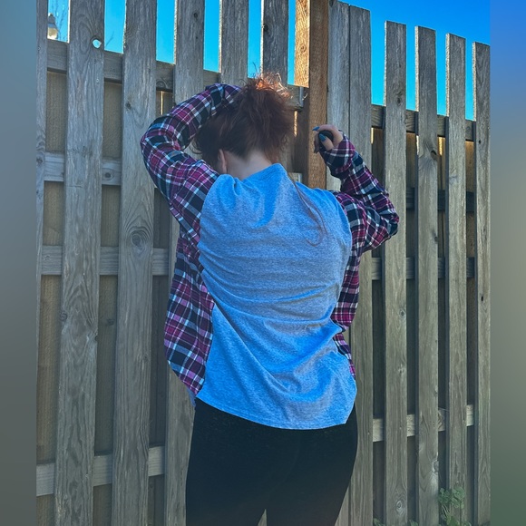 Sold Upcycle - Graphic Flannel - Grateful Dead Graphic - Rainbow - Band Tee - Picture 6 of 17